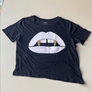 Express Vampire Teeth Graphic Tee in Black
